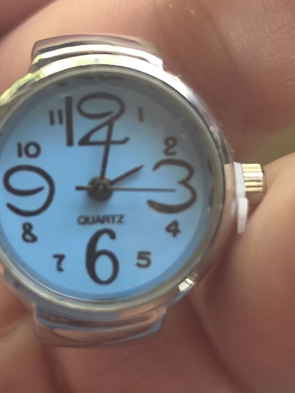 Women's Blue Dial Quartz Fashion Watch - Silver Case Size 7